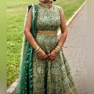 High neck Anarkali gown